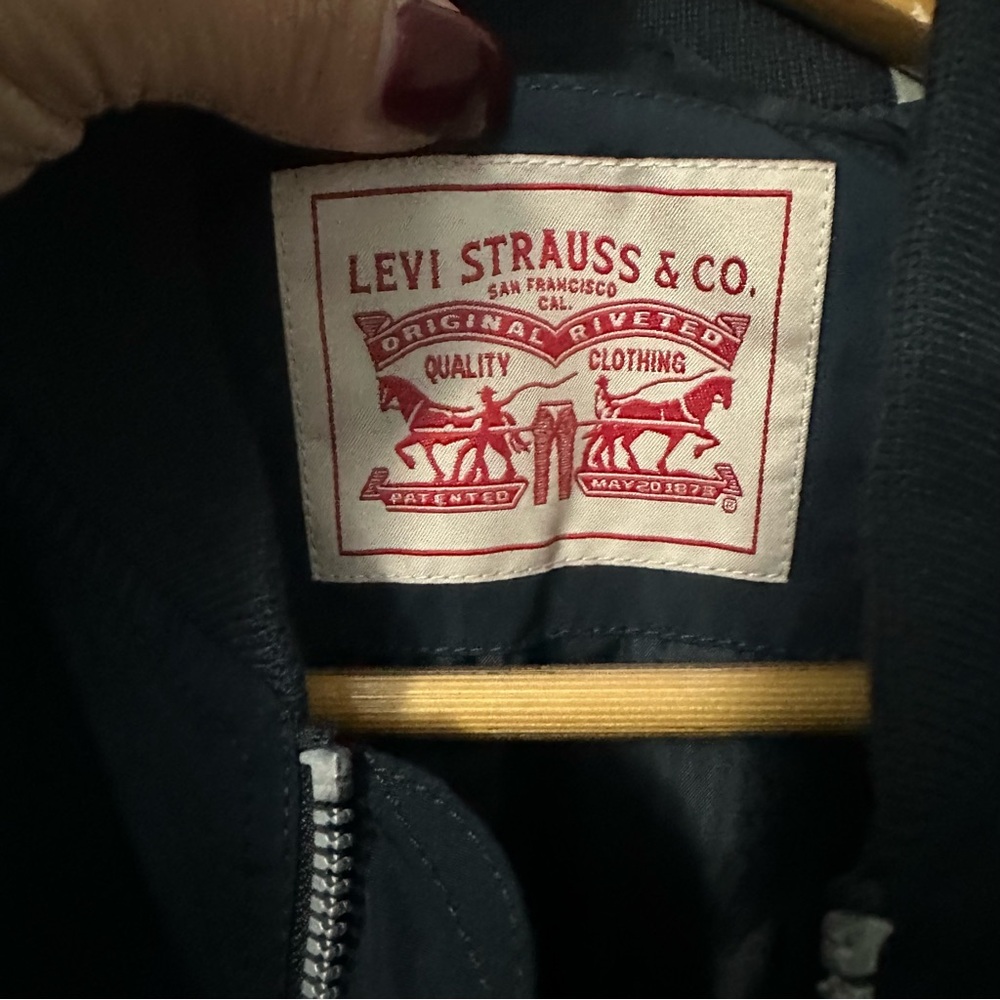 Levi’s Navy MA-1 Bomber Jacket Zip Utility Chic Gorpcore Size M - Picture 10 of 16